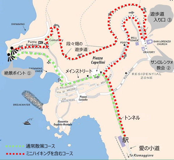 マナローラ観光地図